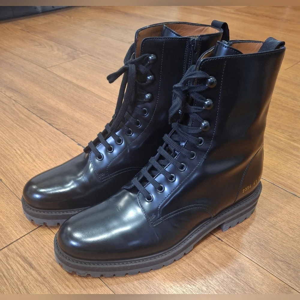 Common Projects Glossy Black Men's Boots
